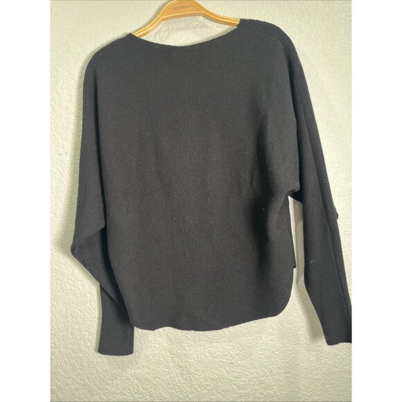 Vila Milano Sweater Top Womens S Black Textured Knit Ribbed Thermal Cozy Classic - Picture 5 of 8